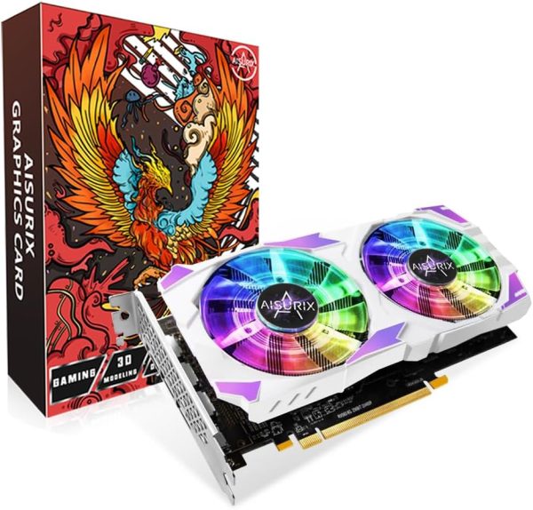 RX 580 Graphics Card, 2048SP, Real 8GB, GDDR5, 256 Bit, Pc Gaming Video Card, 2XDP, HDMI, PCI Express 3.0 with Freeze Fans ，Graphics Card for Gaming pc