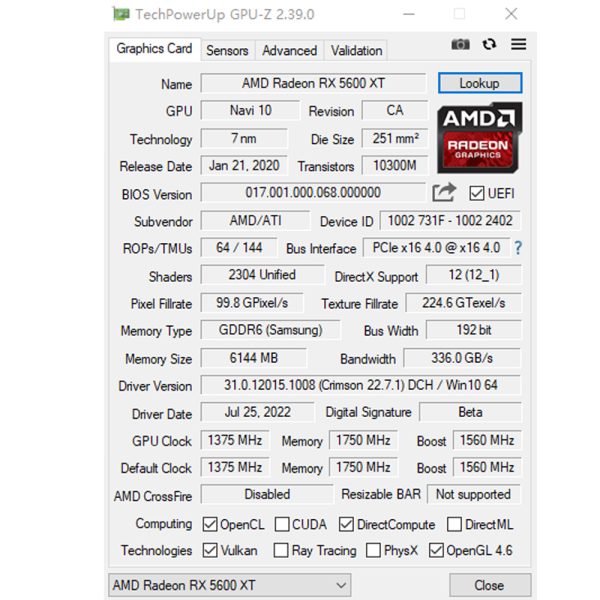 AISURIX Graphics Card RX 5600XT 6GB AComputer GPU Video Card for Gaming Work Office - Image 6