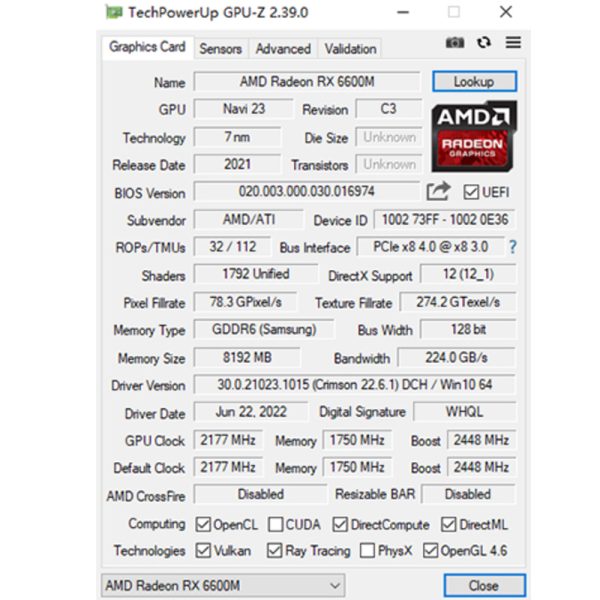 AISURIX RX6600M 8G Computer Graphics Card 8GB GDDR6 PC Video Graphics Card - Image 8