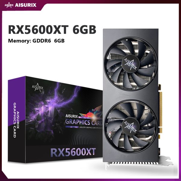 AISURIX Graphics Card RX 5600XT 6GB AComputer GPU Video Card for Gaming Work Office